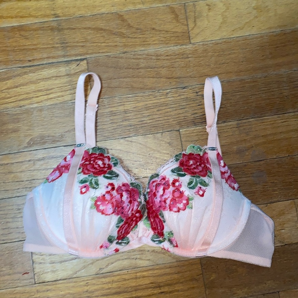 Victoria's Secret Pink and Red Floral Bra